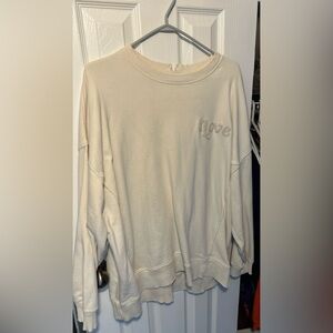 Aerie Cream Sweatshirt with Embroidered Love